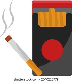 Pack of cigarettes, illustration, vector on white background.