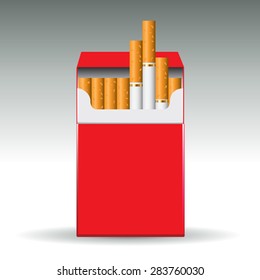 Pack of cigarettes isolated on background. Vector illustration