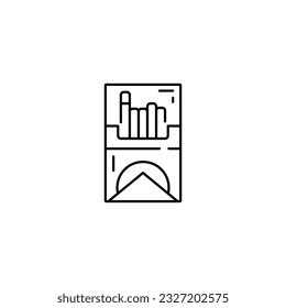 A pack of cigarettes line icon. Tobacco linear icon.Nicotine product. Vector illustration