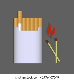 a pack of cigarettes with matches