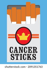 A pack of cigarettes is open and ready to be smoked