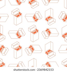 Pack of cigarettes pattern seamless. cigarette background