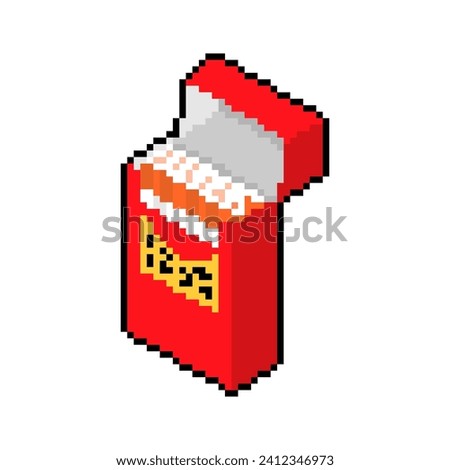 Pack of cigarettes pixel art. 8 bit pixelated Vector illustration