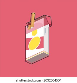 A pack of cigarettes. Red background. Vector. 
