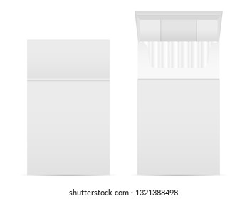 Pack of cigarettes set on a white background. Vector illustration.