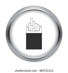 Pack of cigarettes  simple icon  on round background