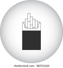 Pack of cigarettes  simple icon  on round background