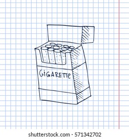 Pack Cigarettes Sketch Stock Vector Royalty Free Shutterstock