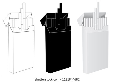 Pack of cigarettes. Vector illustration isolated on white background
