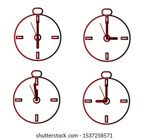 Pack clock vector icon in trendy flat style isolated on white background