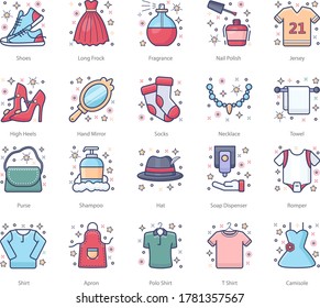 Pack of Clothes Flat Icons 