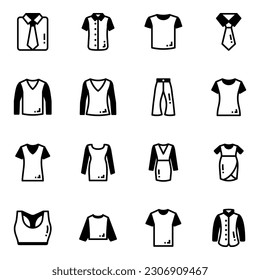 Pack of Clothes Glyph Icons 
