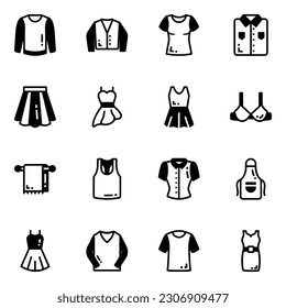 Pack of Clothes Glyph Icons 
