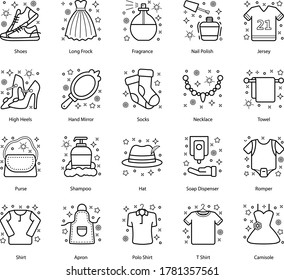 Pack of Clothes Line Icons 