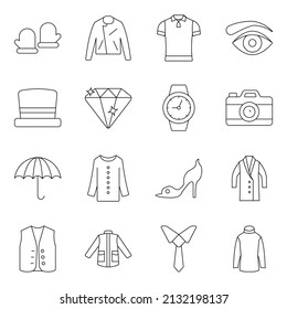 Pack of Clothing and Attire Glyph Icons

