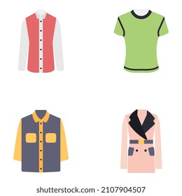 Pack of Clothing Flat Icons

