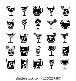 Pack of Cocktails Glyph Vector Icons 