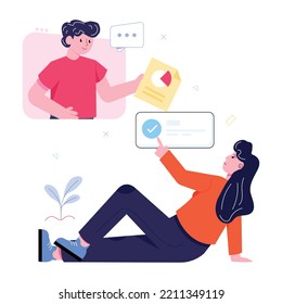 Pack of Coding and Marketing Flat Illustrations 


