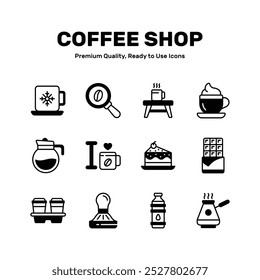 Pack of coffee shop icons in modern design style