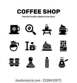 Pack of coffee shop icons in modern design style