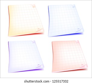  Pack of colored leaves with curved edges.