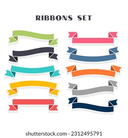 pack of colorful ribbon band background design vector