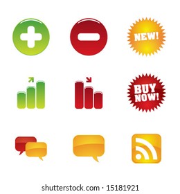 Pack of colorful web icons