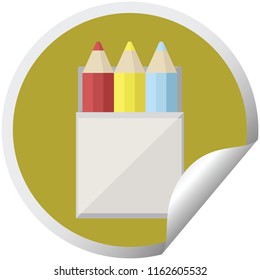 pack of coloring pencils graphic vector illustration circular sticker