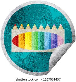 pack of coloring pencils graphic vector illustration circular sticker