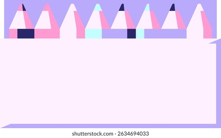 pack of coloring pencils graphic vector illustration icon in bright neon colors