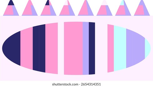 pacote de lápis de coloração ícone de ilustração de vetor gráfico em cor neon brilhante
