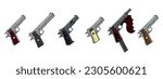 Pack of colt 1911. Vector illustration.