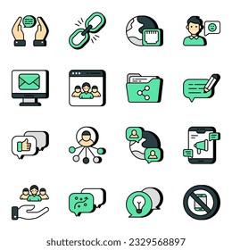 Pack of Communication and Discussion Flat Icons

