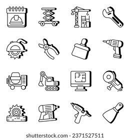 Pack of Construction Equipment linear Icons

