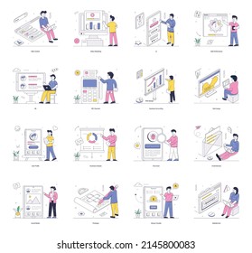 Paquete de ilustraciones de marketing de contenido 

