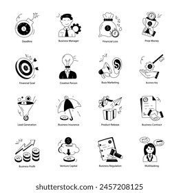 Pack of Corporate Ventures Linear Icons 

