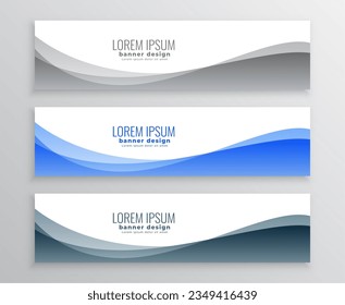 pack of corporate web wavy header template for website information vector