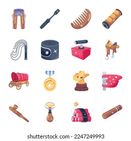 Paquete de Iconos 2D para accesorios de Cowboy 

