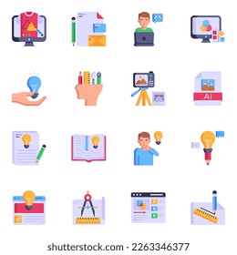 Pack of Creative Designing Flat Icons 

