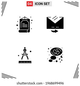 Pack of creative Solid Glyphs of china; paint; answer; reply; heart Editable Vector Design Elements