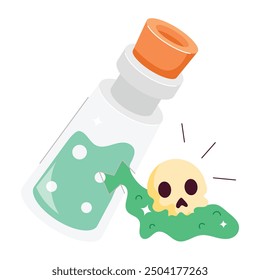 Pack of Creepy Elements Flat Style Stickers 

