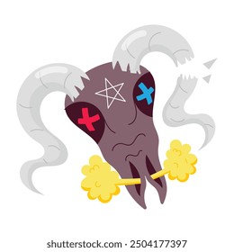 Pack of Creepy Elements Flat Style Stickers 

