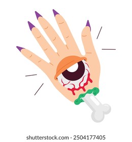 Pack of Creepy Elements Flat Style Stickers 

