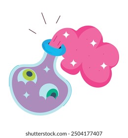 Pack of Creepy Elements Flat Style Stickers 

