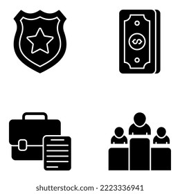Paquete de Iconos Sólidos de Crimen, Justicia y Derecho 

