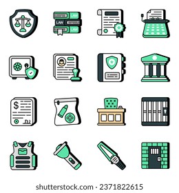 Pack of Crime and Law vector Icons

