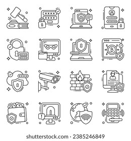 Paquete de Iconos Planos de Crimen y Seguridad

