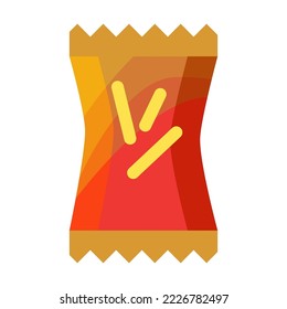 Pack of crispy potato chips isolated on white background. Colorful junk food package. Cartoon vector illustration. Fast food, plastic, product package concept