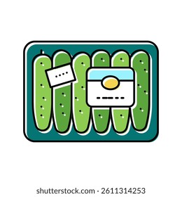 pack of cucumber color icon vector. pack of cucumber sign. isolated symbol illustration