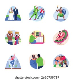 Pack of Cultural Diversity Flat Style Illustrations  

